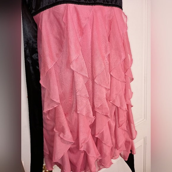 2/$30 Ruffled Radiance Sleeveless Pink Halter Dress with Tiered Skirt(#1,140) - Picture 4 of 7